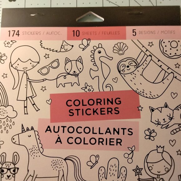 174 Coloring Stickers Party Favor 5 Designs Unicorn Princess Best Friends - Picture 10 of 10